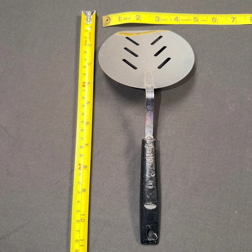 Vintage Slotted Spatula Metal Kitchen Utensil Black Nylon Handle Utensil‎